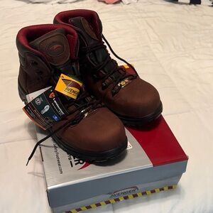 Avenger Dark Brown and Deep Red Safety Boots